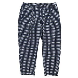 WEEKEND MAX MARA Stretch Tapered Blue Black Grid Plaid Women's Ankle Pants 14